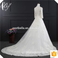 Alibaba vestido de casamento com longa trilha elegante vestido de noiva princesa vestido de noiva elegante e branco feito à mão